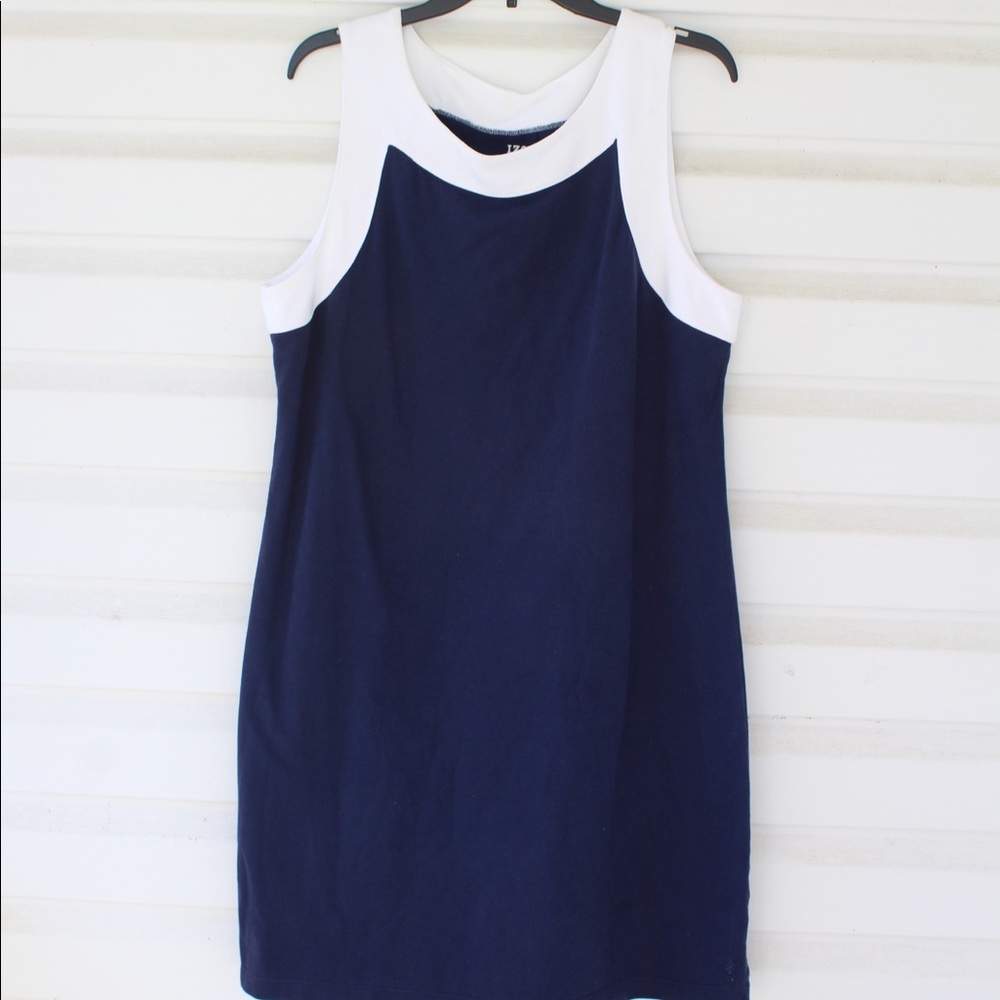 Izod XL navy and white dress